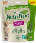 Nutri Dent Dog Dental Treats - Natural Dog Teeth Cleaning & Breath Freshener - Dental Treats for Dogs - Fresh Breath Flavor, Medium (40 Count) | for Medium Dogs 15-30 Lbs, Natural Dog Dental Chews, Helps Clean Teeth & Freshen Breath, Usa-Made, Vet Recommended